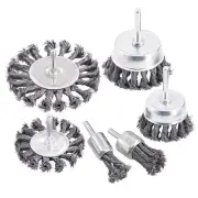 6 Pcs Knotted Steel Carbon Knot Wire End Brush, Cup and Flat Wire Wheels Brus...