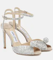 [Jimmy Choo] Jimmy Choo Sacora 100 embellished sandals AU 3 silver
