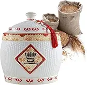 Airtight Storage Containers Rice Canisters for Kitchen Pantry Large Rice Storage Box Food Storage Containers with Lids Ceramic Rice Jar(7.5KG)
