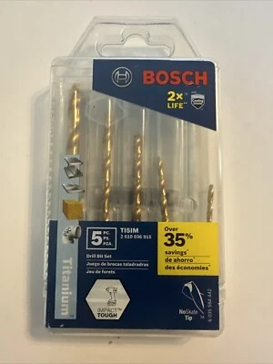 BOSCH Impact Drill Bit Set 5 pc Titanium Multi-Material CHN TI5IM