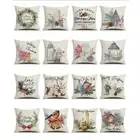 Christmas Decorations Cushion Cover Pillow Cover Polyester Christmas Pillowcase