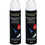 2 x Scanpan Classic Torch Refil Butane Gas Cylinder 250ml