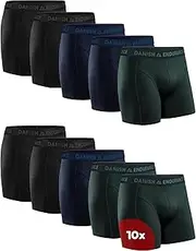 [DANISH ENDURANCE] Pack of 10 Men's Boxer Shorts, Soft Cotton, Underpants Men with Stretch, Comfortable & Without Sheet, with Fly or Without