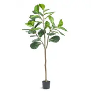 VEVOR Artificial Fiddle Leaf Fig Tree, 12.7cm, Secure PE Material & Anti-Tip Tilt Protection Low-Maintenance Faux Plant, Lifelike Green Fake Potted Tr