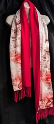 NWT Fine VTG Chinese ALBERT YANG Silk And Cashmere SCARF Shawl Collectible