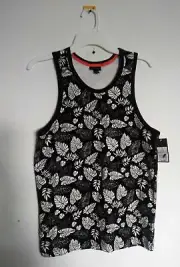 Mossimo Women's Black White Leaf Print Tank Top Tunic Size Medium NWT