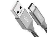 Astrotek 1m USB-C 3.1 Type-C Data Sync Charger Cable SilverStrong Braided Heavy Duty Fast Charging for Samsung Galaxy Note 8 S8 Plus LG Google Macbook