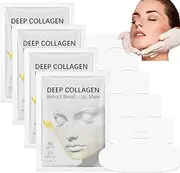 New Bluile Collagen Mask,Facelift Collagen Mask,Deep Collagen Retinol Tension Boost-Up Mask,for Face Tightening and Lifting,Smoothing Smile Lines,Collagen Retinol Lift-Up Mask with Chin Strap,4pcs