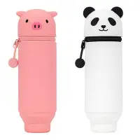在飛比找Yahoo!奇摩拍賣優惠-Lihit Lab 動物造型筆袋 2 入- 小豬+熊貓