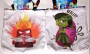 Disney Inside Out Anger Red Disgust Tote Bag Purse Reversible Rainbow Metallic