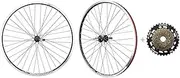 [CyclingDeal] Bicycle Double Wall Rims MTB Wheelset 26" 6 or 7 Speed - Compatible with Shimano MF-TZ500-6 14-28T MF-TZ500-7 14-34T Freewheel - Front & Back Mountain Bike Wheels