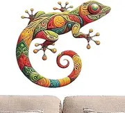 Furtryvl Lizard Decor | Gecko Wall Art Decor Outdoor Decorations,Iron Waterproof Colorful Sculpture Home Decorations, Garden Statues for Yard Fence Patio Indoor Outdoor
