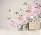 3D Floral Butterfly Wallpaper Wall Mural Removable Self-adhesive 735