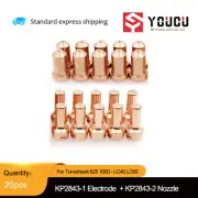 20pcs For Tomahawk 625 1000 - LC40 LC65 Torch KP2843-1 Electrode KP2843-2 Nozzle