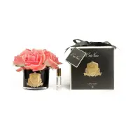 Cote Noire Perfumed Natural Touch Five Roses Peach, Gold & Black Glass