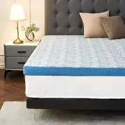 3 Inch Gel Memory Foam Mattress Topper Cooling Double-Sided Cover New Firm Feel