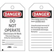 Condor Lockout Tag,Rectangle,5-3/4" H,3" W,PK25 CNDR-51511-3 Condor CNDR-51511-3