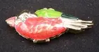 Estee Lauder Solid Perfume Enamel Red/Green Parrot Compact - no box! -