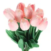 30pcs Tulips Artificial Flowers, Artificial Flowers Fake Tulip Stems (Pale Pink)