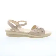 SAS Duo 0087-037 Womens Beige Wide Leather Hook & Loop Strap Sandals Shoes