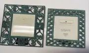 Philip Whitney LTD VERDIGRIS Picture Frames (2) 5x5 Photo Ornate - NEW