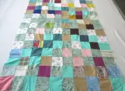 Machine sewing handmade cotton patchwork size 34"x 48" quilt tops