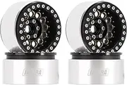 INJORA 1.9 Inch Beadlock Rim - 153 g Super Heavy Brass & Aluminium Deep Dish Rim for 1/10 RC Crawler SCX10 TRX4 VS4-10 Gen8, Black