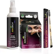 Mina ibrow Hair Color Light Brown|Natural Spot coloring and Hair Tinting Powder with Rose water and Duo Angled Brush, Water and Smudge Proof | No Ammonia, No Lead with 100% Gray Converge Upto 30 Application