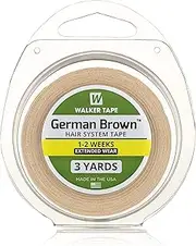 WALKER TAPE German Cloth Brown Liner Tape 3/4"X 3 Yards for Wigs,Hairpiece - One Roll (108")