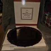 NEW Avon Ruby Red 1876 Cape Cod Glass Serving Platter 13.5 x 10.5