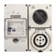 5 pin 20 Amp RCD PROTECTED - Switched Socket Outlet IP66 INDUSTRIAL 3 PHASE