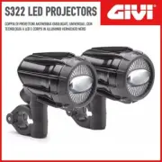 PAIR OF UNIVERSAL, CERTIFIED ANTI-FOG PROJECTORS, BLACK PAINTED ALUMINIUM S322