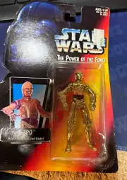 STAR WARS-THETHE POWER OF THE FORCE--C-3PO--3 3/4" FIGURE ON CARD