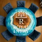 54'' Round Blue Resin River Table with Wood Center – Handmade Resin Table Decor