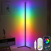 Cozylady Smart RGB+IC Corner Floor Lamp, 165cm LED Corner Lamp Music Sync 16 Million DIY Colors,Remote and App Control,Timing,Dimmable Home Decor Standing Lamp for Gaming Living Room Bedroom Party