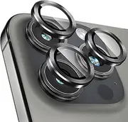 Camera Lens Protector For iPhone 16 Pro/16 Pro Max,Aviation Aluminum 3D Ring,9H Tempered Glass,360 degree Protection,HD Clarity,4 Layers Unique Design,Full Coverage. (Black)