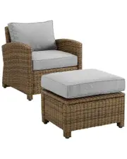 Crosley Bradenton 2Pc Outdoor Wicker Chair Set