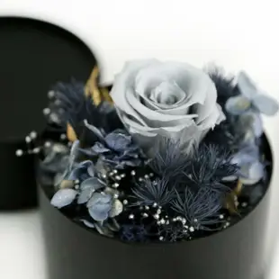 【專業農】Flower Plus永生乾燥花禮盒-莫蘭迪藍 (黑色圓舞曲款)