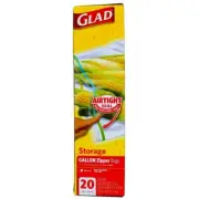 Glad Zipper Food Storage Freezer Bags - Gallon - 20 Count