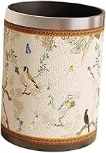 Generic Leather Trash Can Wastebasket Versatile Dustbin Decorative Rubbish Bin Trash Bin for Laundry Room Home Office Dorm Bedroom, Style A
