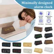 Wood Digital Alarm Clock Desk Time, Date, Day of The Week,LED Display Desk Clock