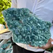 9.7lb NATURAL Green Cube FLUORITE Quartz Crystal Cluster Mineral Specimen