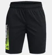 UNDER ARMOUR Boys UA Tech™ Wordmark Shorts ** BLACK/HIGH VIS YELLOW - YXL ** NWT