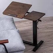 Over-Bed Tables, Adjustable Height with Cup Holder and 360° Swivels Wheels Mobile Laptop Computer Standing Desk for Home Use(A)