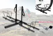 Double Bike Bicycle Hitch Mount Adjustable Platform Bikes Rack Carrier /PinLock