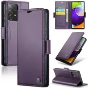 CaseMe Samsung Galaxy A33 5G Folio Wallet Case Cover Side Closure A336 [Purple]