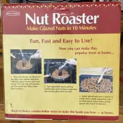 BACK to BASICS NUT ROASTER. ALMONDS, PECANS, WALNUTS, CASHEWS, HAZELNUTS NIB