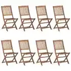 Folding Outdoor Chairs 8 pcs Solid Acacia Wood vidaXL