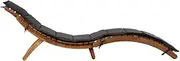 Camping Sunloungers Reclining Patio ChairsSun Lounger with Dark Grey Cushions Solid Wood Acacia**