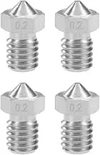 uxcell 0.2mm 3D Printer Nozzle Head M6 Thread Replacement for V5 V6 1.75mm Extruder Print, Stainless Steel 4pcs